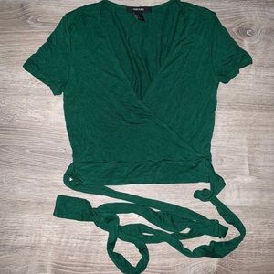 Strappy V Neck Crop Top💚